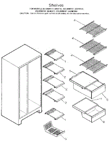 Shelves parts for Kenmore Refrigerator 253.8589121 (2538589121, 253 8589121) from AppliancePartsPros.com