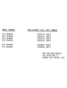 Mower Deck Replacement Chart parts for Craftsman Complete Deck 25386 from AppliancePartsPros.com