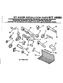Ice Maker Installation Parts Kit No 8082 parts for Kenmore Refrigerator 253.8607522 (2538607522, 253 8607522) from AppliancePartsPros.com