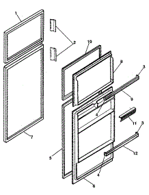 Door parts for Kenmore Refrigerator 253.8618010 (2538618010, 253 8618010) from AppliancePartsPros.com