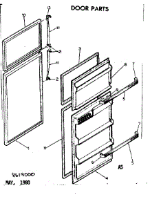 Door Parts parts for Kenmore Refrigerator 253.8619010 (2538619010, 253 8619010) from AppliancePartsPros.com