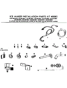 Ice Maker Installation Parts Kit No. 8085 parts for Kenmore Refrigerator 253.8619011 (2538619011, 253 8619011) from AppliancePartsPros.com