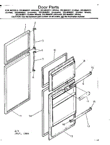 Door Parts parts for Kenmore Refrigerator 253.8646261 (2538646261, 253 8646261) from AppliancePartsPros.com