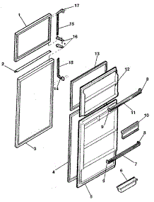 Door parts for Kenmore Refrigerator 253.8691281 (2538691281, 253 8691281) from AppliancePartsPros.com