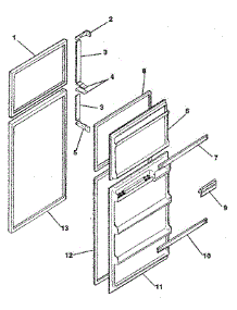 Door parts for Kenmore Refrigerator 253.8692310 (2538692310, 253 8692310) from AppliancePartsPros.com
