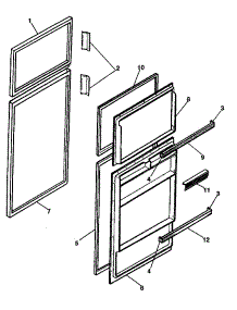 Door parts for Kenmore Refrigerator 253.8696001 (2538696001, 253 8696001) from AppliancePartsPros.com