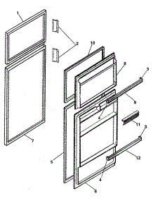 Door parts for Kenmore Refrigerator 253.8696060 (2538696060, 253 8696060) from AppliancePartsPros.com
