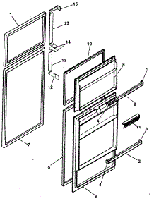 Door parts for Kenmore Refrigerator 253.8696210 (2538696210, 253 8696210) from AppliancePartsPros.com