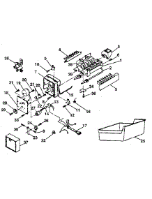 Ice Maker parts for Kenmore Refrigerator 253.8704001 (2538704001, 253 8704001) from AppliancePartsPros.com