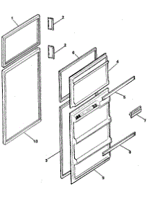 Door parts for Kenmore Refrigerator 253.8704021 (2538704021, 253 8704021) from AppliancePartsPros.com