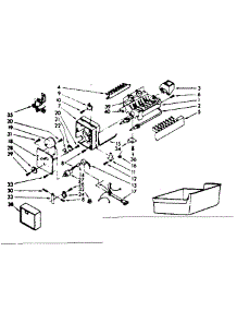 Ice Maker Parts parts for Kenmore Refrigerator 253.8757283 (2538757283, 253 8757283) from AppliancePartsPros.com