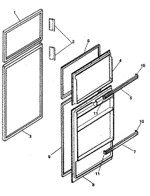 Door parts for Kenmore Refrigerator 253.8790182 (2538790182, 253 8790182) from AppliancePartsPros.com