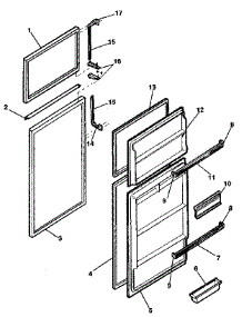 Door parts for Kenmore Refrigerator 253.8791203 (2538791203, 253 8791203) from AppliancePartsPros.com