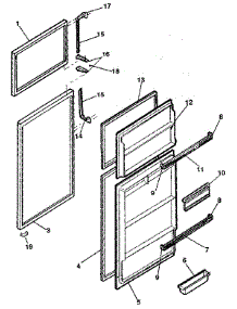 Door parts for Kenmore Refrigerator 253.9301261 (2539301261, 253 9301261) from AppliancePartsPros.com