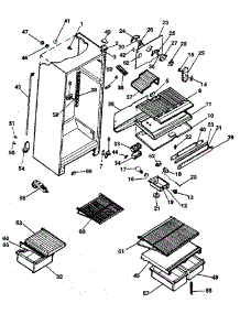 Cabinet parts for Kenmore Refrigerator 253.9309210 (2539309210, 253 9309210) from AppliancePartsPros.com