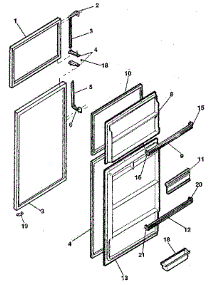 Door parts for Kenmore Refrigerator 253.9309221 (2539309221, 253 9309221) from AppliancePartsPros.com