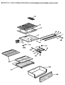 Cabinet parts for Kenmore Refrigerator 253.9333010 (2539333010, 253 9333010) from AppliancePartsPros.com
