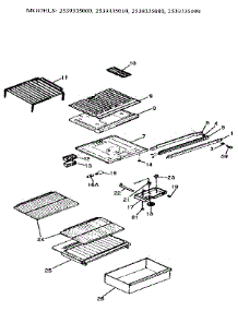 Separator And Shelves parts for Kenmore Refrigerator 253.9335080 (2539335080, 253 9335080) from AppliancePartsPros.com