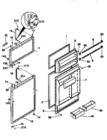 Doors parts for Kenmore Refrigerator 253.9346280 (2539346280, 253 9346280) from AppliancePartsPros.com