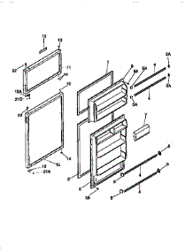 Doors parts for Kenmore Refrigerator 253.9348011 (2539348011, 253 9348011) from AppliancePartsPros.com