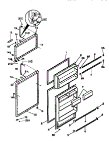 Doors parts for Kenmore Refrigerator 253.9348700 (2539348700, 253 9348700) from AppliancePartsPros.com