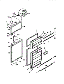 Doors parts for Kenmore Refrigerator 253.9363010 (2539363010, 253 9363010) from AppliancePartsPros.com