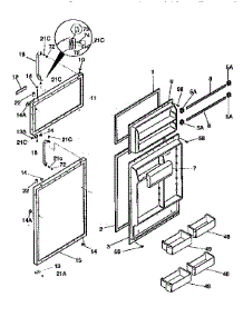 Doors parts for Kenmore Refrigerator 253.9366400 (2539366400, 253 9366400) from AppliancePartsPros.com