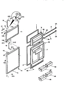 Doors parts for Kenmore Refrigerator 253.9366420 (2539366420, 253 9366420) from AppliancePartsPros.com