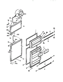 Door parts for Kenmore Refrigerator 253.9368400 (2539368400, 253 9368400) from AppliancePartsPros.com