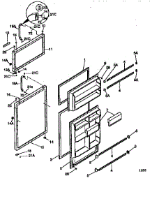 Door parts for Kenmore Refrigerator 253.9368421 (2539368421, 253 9368421) from AppliancePartsPros.com