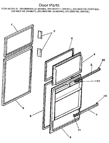 Door parts for Kenmore Refrigerator 253.9600100 (2539600100, 253 9600100) from AppliancePartsPros.com