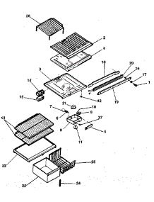 Cabinet parts for Kenmore Refrigerator 253.9600100 (2539600100, 253 9600100) from AppliancePartsPros.com