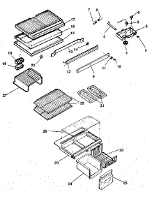 Cabinet parts for Kenmore Refrigerator 253.9605000 (2539605000, 253 9605000) from AppliancePartsPros.com