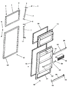 Door parts for Kenmore Refrigerator 253.9613392 (2539613392, 253 9613392) from AppliancePartsPros.com