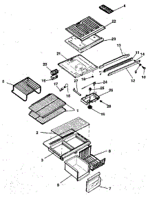 Cabinet parts for Kenmore Refrigerator 253.9628090 (2539628090, 253 9628090) from AppliancePartsPros.com