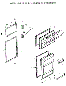 Door parts for Kenmore Refrigerator 253.9629182 (2539629182, 253 9629182) from AppliancePartsPros.com