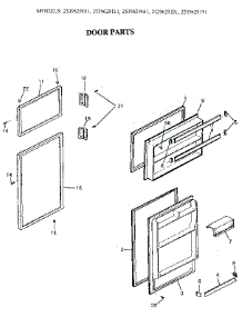 Door parts for Kenmore Refrigerator 253.9629191 (2539629191, 253 9629191) from AppliancePartsPros.com