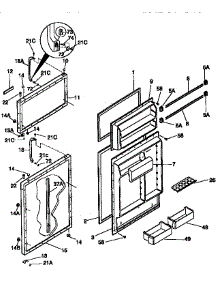 Door parts for Kenmore Refrigerator 253.9658400 (2539658400, 253 9658400) from AppliancePartsPros.com