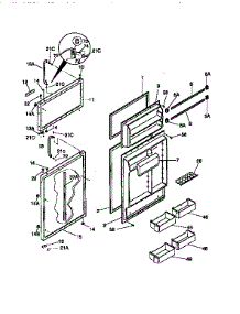 Door parts for Kenmore Refrigerator 253.9668440 (2539668440, 253 9668440) from AppliancePartsPros.com