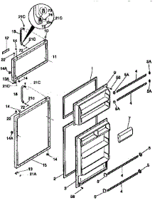 Door parts for Kenmore Refrigerator 253.9758000 (2539758000, 253 9758000) from AppliancePartsPros.com