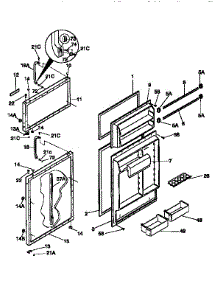 Door parts for Kenmore Refrigerator 253.9758310 (2539758310, 253 9758310) from AppliancePartsPros.com