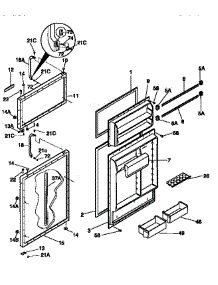 Door parts for Kenmore Refrigerator 253.9758410 (2539758410, 253 9758410) from AppliancePartsPros.com