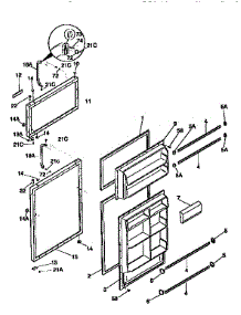 Door parts for Kenmore Refrigerator 253.9768011 (2539768011, 253 9768011) from AppliancePartsPros.com