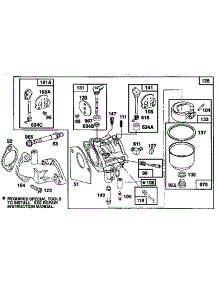 Carburetor parts for Briggs & Stratton Lawn & Garden Engine 259700 TO 259799 (0102) from AppliancePartsPros.com