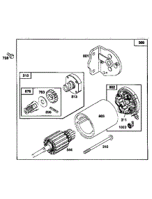 Motor And Drive Assembly parts for Briggs & Stratton Lawn & Garden Engine 259700 TO 259799 (0102) from AppliancePartsPros.com