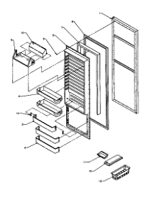 Ref Door parts for Amana Side-By-Side Refrigerator 2599CIWEW-P1170601WW from AppliancePartsPros.com