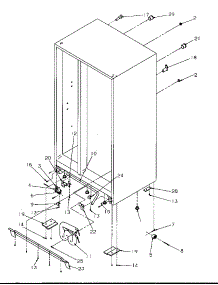 Drain System And Rollers parts for Amana Side-By-Side Refrigerator 2599W-P1190419WW from AppliancePartsPros.com