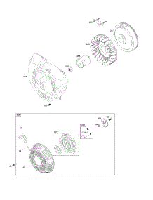 Blower Housing / Flywheel / Rewind Starter parts for Briggs & Stratton Lawn & Garden Engine 25P132-0006-G1 from AppliancePartsPros.com