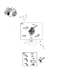 Carburetor parts for Briggs & Stratton Lawn & Garden Engine 25U135-0001-G1 from AppliancePartsPros.com
