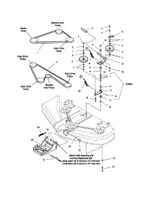 44" Mower Deck-Belt / Idler Arm / Hitch parts for Snapper Front-Engine Lawn Tractor 2690283 from AppliancePartsPros.com